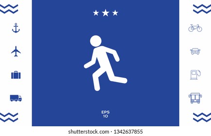 Running man, run icon. Graphic elements for your design