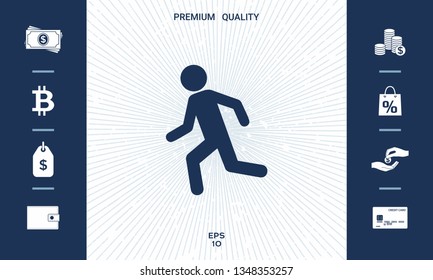 Running man, run icon. Graphic elements for your design