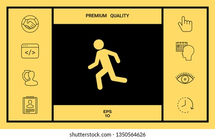 Running man, run icon. Graphic elements for your design