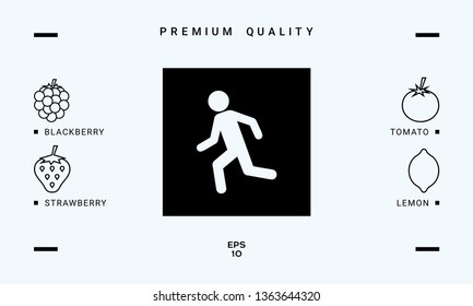 Running man, run icon. Graphic elements for your design