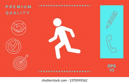 Running man, run icon. Graphic elements for your design