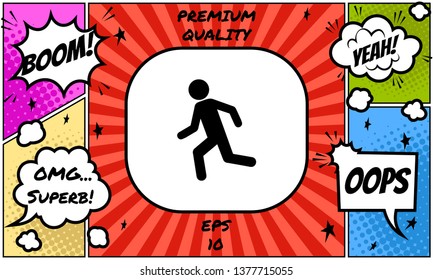 Running man, run icon. Graphic elements for your design