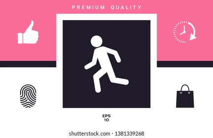 Running man, run icon. Graphic elements for your design
