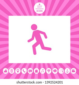 Running man, run icon. Graphic elements for your design