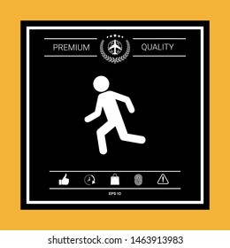 Running man, run icon. Graphic elements for your design