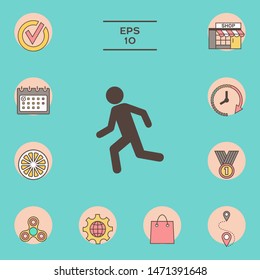 Running man, run icon. Graphic elements for your design