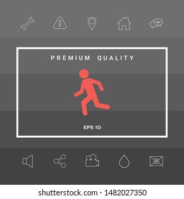 Running man, run icon. Graphic elements for your design