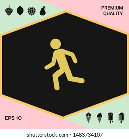 Running man, run icon. Graphic elements for your design