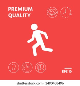 Running man, run icon. Graphic elements for your design