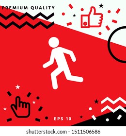 Running man, run icon. Graphic elements for your design