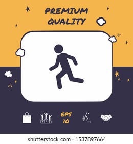 Running man, run icon. Graphic elements for your design