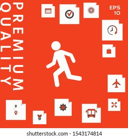 Running man, run icon. Graphic elements for your design