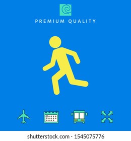 Running man, run icon. Graphic elements for your design