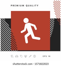 Running man, run icon. Graphic elements for your design