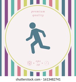 Running man, run icon. Graphic elements for your design