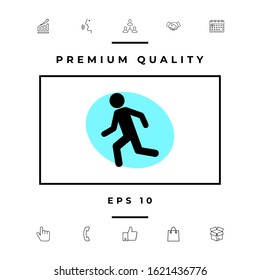 Running man, run icon. Graphic elements for your design