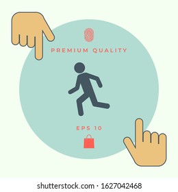 Running man, run icon. Graphic elements for your design