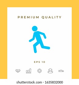 Running man, run icon. Graphic elements for your design