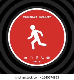 Running man, run icon. Graphic elements for your design