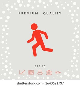 Running man, run icon. Graphic elements for your design