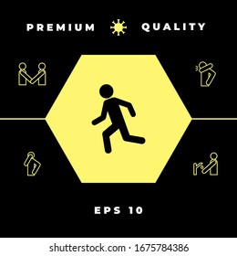 Ejecutando hombre, ejecutar icono. Elementos gráficos para el diseño
