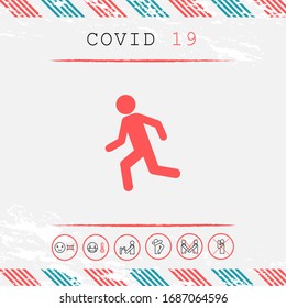 Ejecutando hombre, ejecutar icono. Elementos gráficos para el diseño