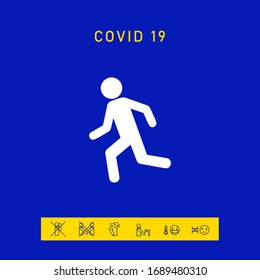 Running man, run icon. Graphic elements for your design