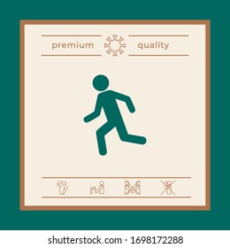 Running man, run icon. Graphic elements for your design