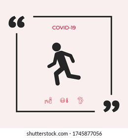 Running man, run icon. Graphic elements for your design