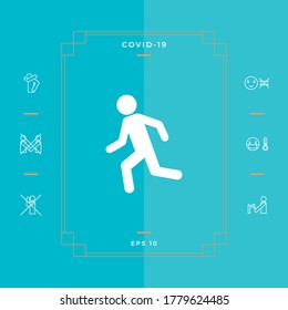 Running man, run icon. Graphic elements for your design