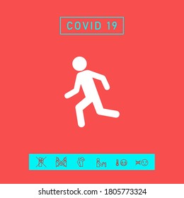 Running man, run icon. Graphic elements for your design