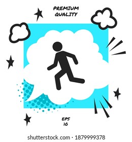 Running man, run icon. Graphic elements for your design