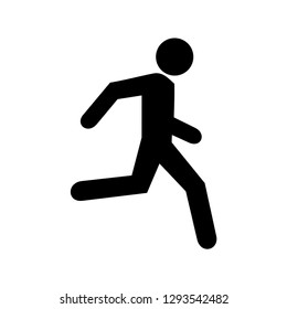 running man, run icon vector silhouette