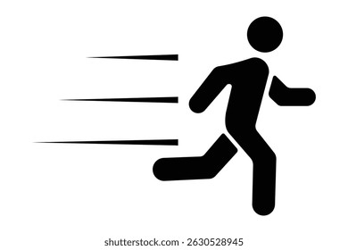 Running man, run icon vector illustration. Running icon symbol. Running man flat icon. 