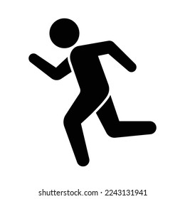 Running man or Runner icon symbol. Flat style EPS 10 vector graphic isolated on white background