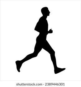 A running man runner silhouette vector icon