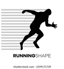 Running Man shape easy use and editable vector