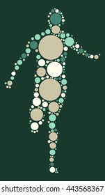 running Man shape vector design by color point