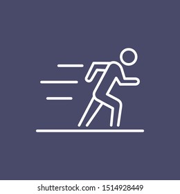 Running Man Silhouette Business People Icon Simple Line Flat Illustration.