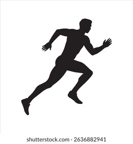Running Man Silhouette - Dynamic Athlete and Fitness Icon