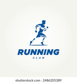 running man silhouette icon logo vector illustration design. simple modern running club, sports club and fitness logo concept