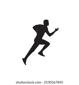 silueta de hombre corriendo, trotar, correr Vector de logotipo, atleta de Vector, Plantilla de logotipo de maratón. Ilustraciones vectoriales.