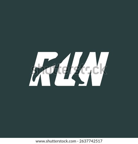 Running Man silhouette Logo, Man character running silhouette Logo Designs, Marathon logo template, running club or sports club, RUN logo typography - vector illustration
