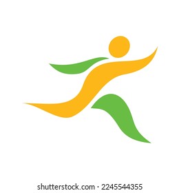 Running Man silhouette Logo Design