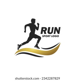 Running Man silhouette Logo Design