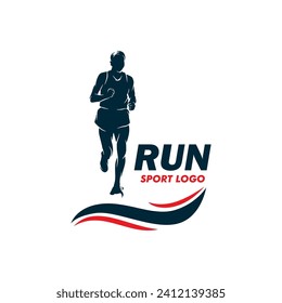 Running Man silhouette Logo Design vector