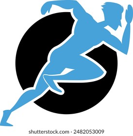 running man silhouette logo design vector file