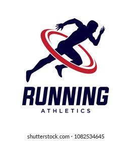 Running Man Silhouette Logo Designs, Marathon Logo Template, Running Club Or Sports Club