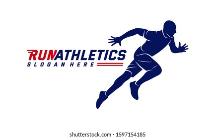 Running Man silhouette Logo Designs Vector, Marathon logo template, running club or sports club, Illustration