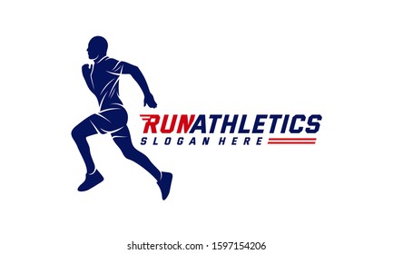 Running Man silhouette Logo Designs Vector, Marathon logo template, running club or sports club, Illustration